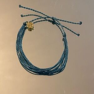Pura Vida Teal Multi-Strand Cord Bracelet with Gold Charm